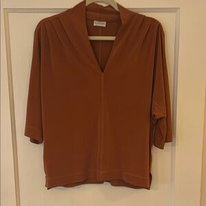 By Malene Birger Bijana Burnt Orange 3/4 Sleeve Blouse